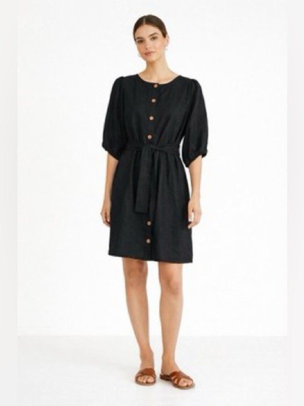Emerson Fry Bae Linen Blend Dress, Size S